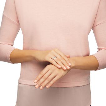 swarovski matrix ring  white  rhodium plated