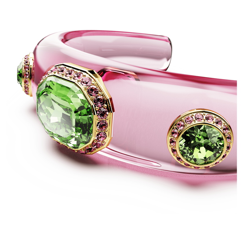 swarovski dulcis cuff  mixed cuts  multicolored  18k gold finish