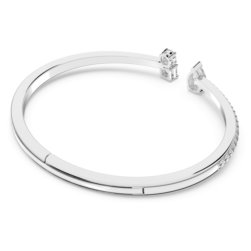swarovski mesmera cuff  mixed cuts  white  rhodium plated