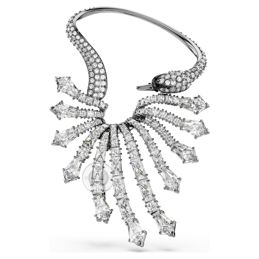 swarovski the vienna collection ear cuff  swan  white  ruthenium plated