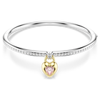 swarovski idyllia bangle  mixed cuts  heart  pink  mixed metal finish