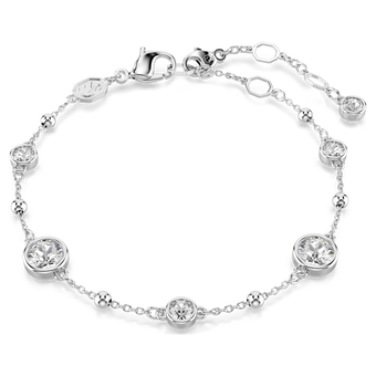 swarovski imber bracelet  round cut  white  rhodium plated