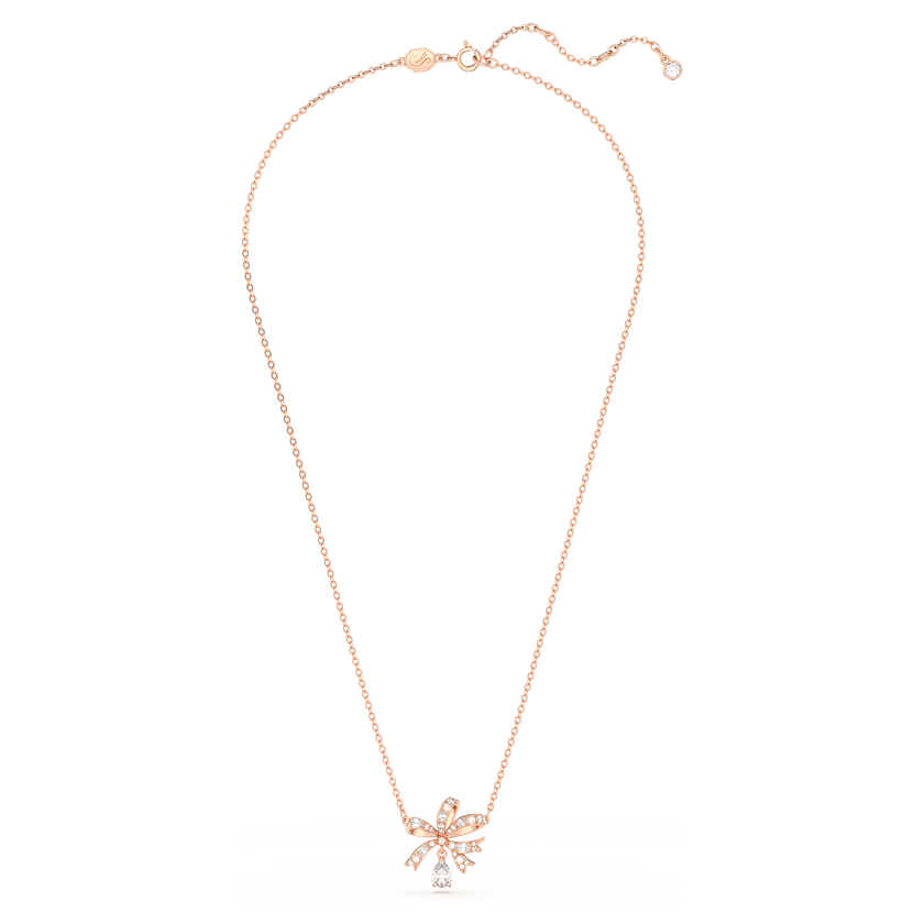 swarovski volta necklace  bow  small  white  rose gold tone plated