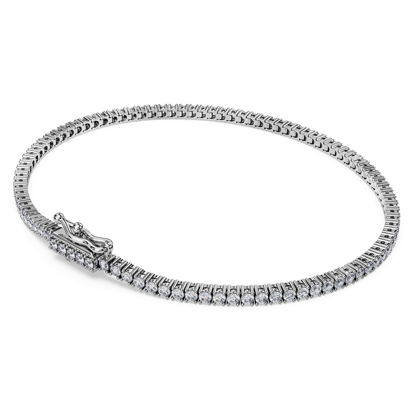 swarovski eternity tennis bracelet  lab grown diamonds 1 5 ct tw  round shape  18k white gold