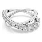 swarovski hyperbola ring  mixed cuts  white  silver tone finish