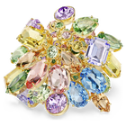 swarovski gema cocktail ring  mixed cuts  multicolored  18k gold finish