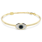 swarovski symbolica bangle  evil eye  blue  gold tone plated