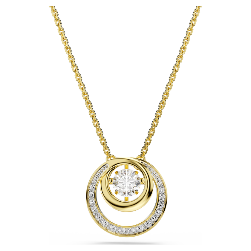 swarovski hyperbola pendant  round cut  white  gold tone plated