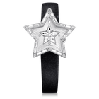 swarovski symbolica star watch  swiss made  star  leather strap  white  stainless steel