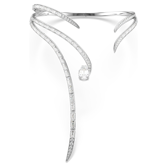 swarovski vienna necklace  mixed cuts  white  rhodium plated