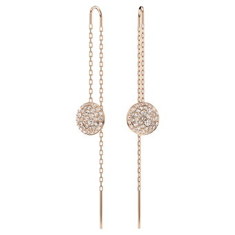 swarovski sublima drop earrings  white  rose gold tone plated