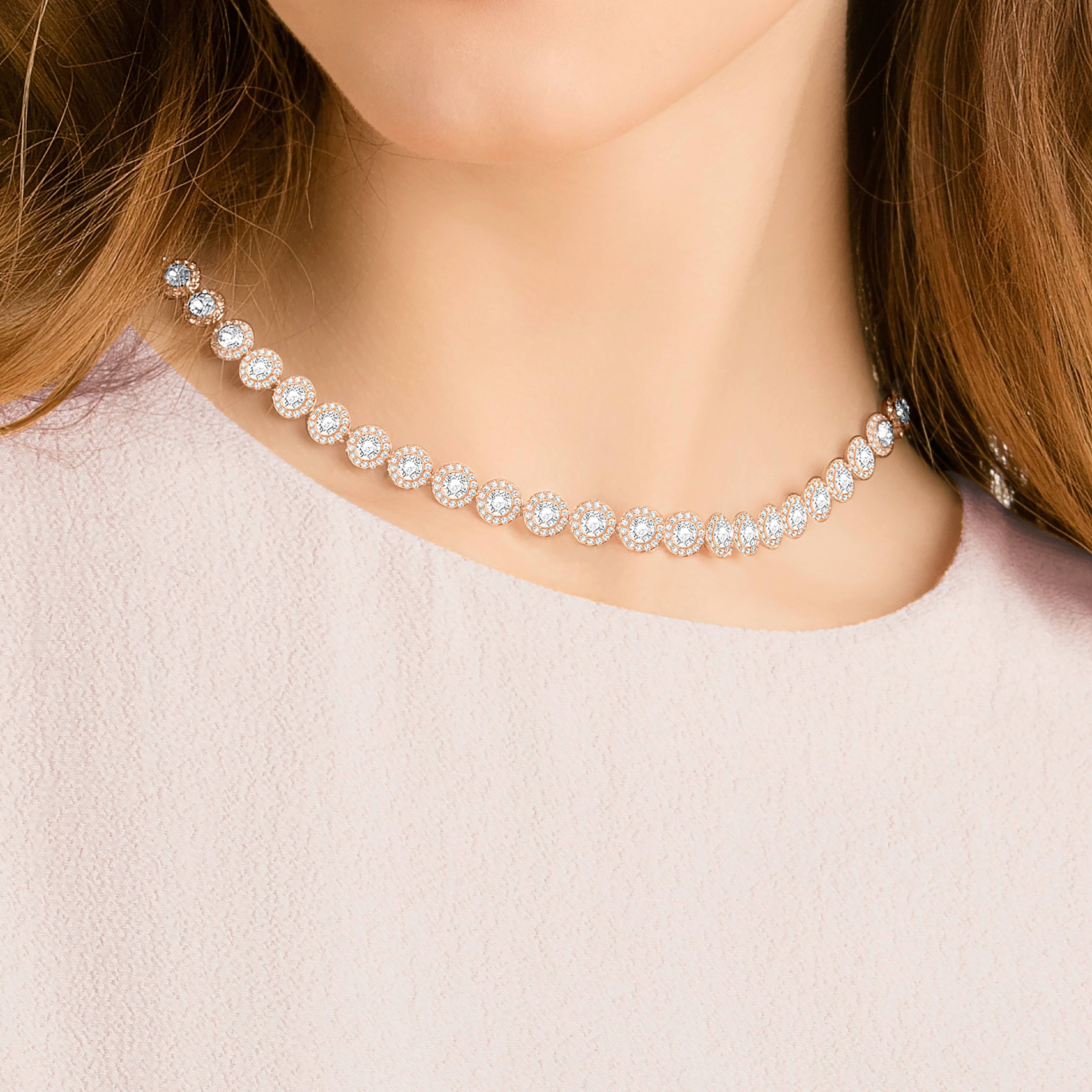 Swarovski tennis set rose gold top