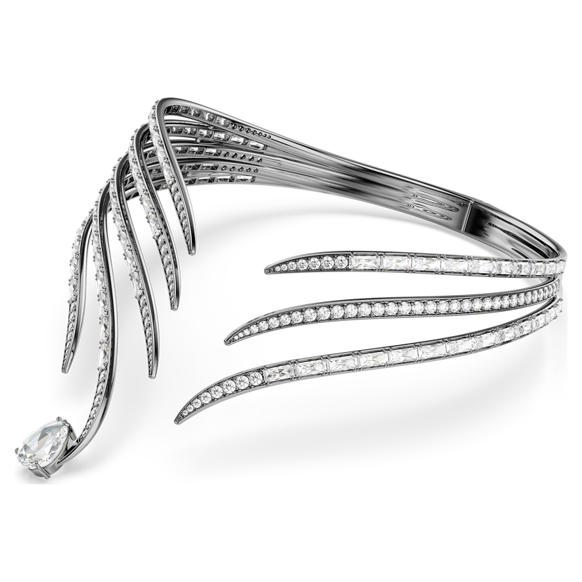 swarovski the vienna collection choker  feather  white  ruthenium plated