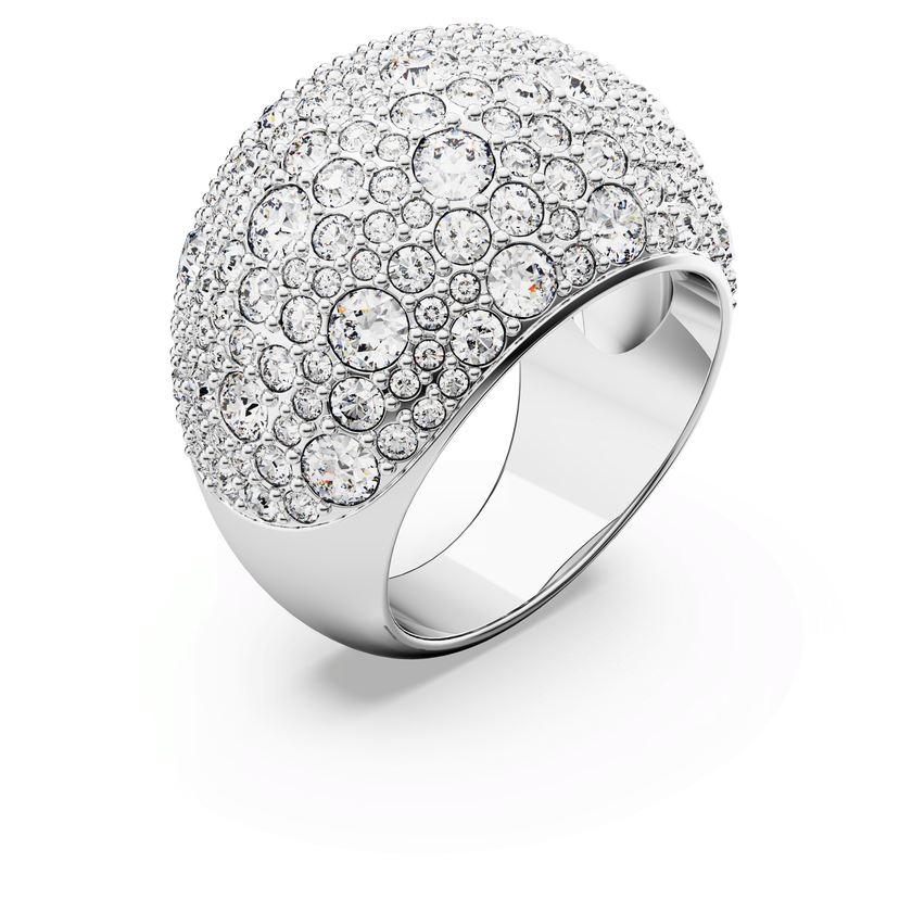 swarovski sublima cocktail ring  moon  white  rhodium plated