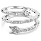 swarovski idyllia motif ring  mixed cuts  arrow  white  rhodium plated