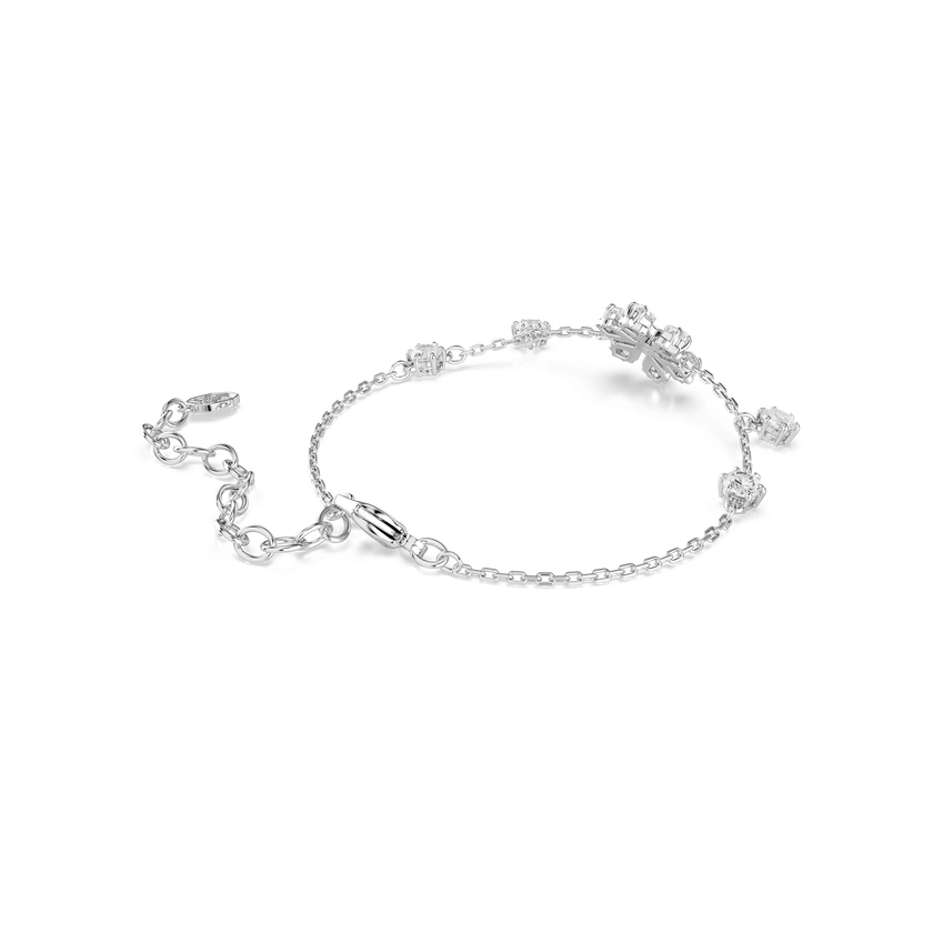 swarovski idyllia bracelet  mixed cuts  snowflake  white  rhodium plated