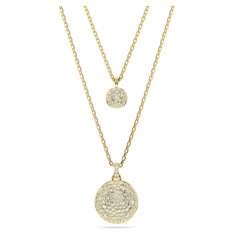 swarovski sublima layered pendant  white  18k gold finish