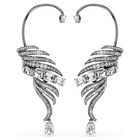 swarovski the vienna collection ear cuffs  feather  large  white  ruthenium plated