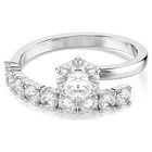 swarovski matrix open ring  round cut  white  rhodium plated