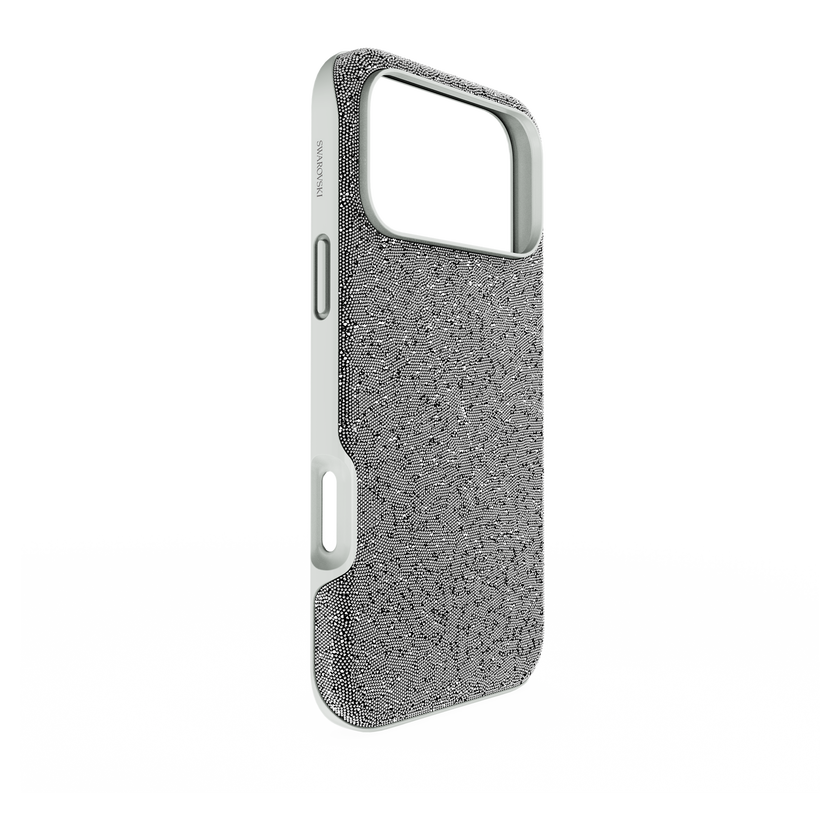 swarovski high smartphone case  iphone  17 pro max  silver tone