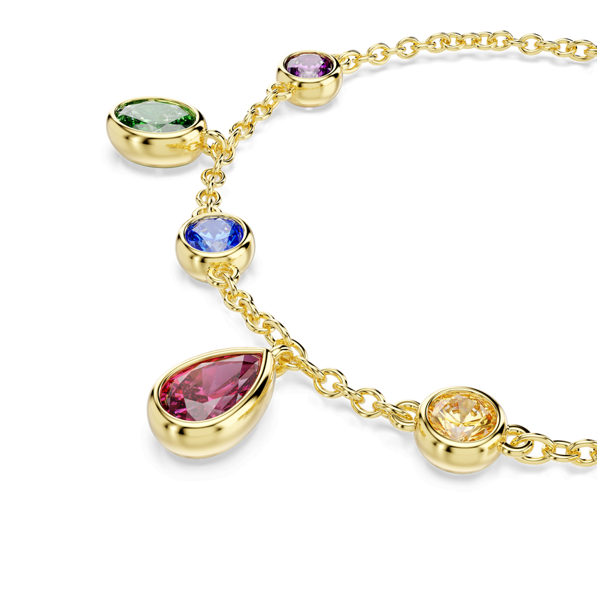 swarovski imber bracelet  mixed cuts  multicolored  18k gold finish
