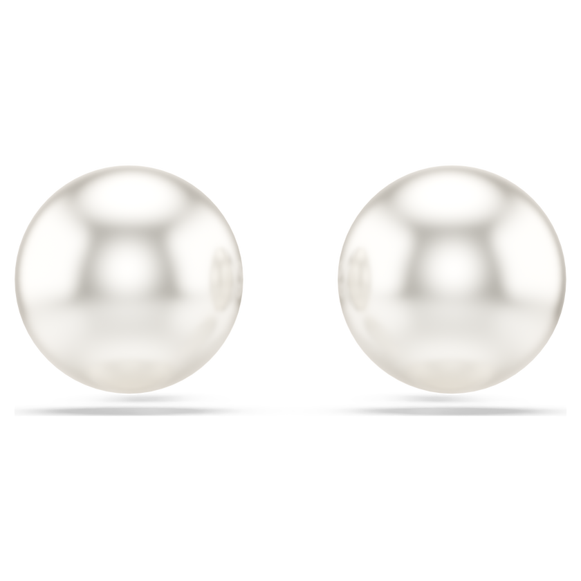 swarovski matrix stud earrings  crystal pearl  white  rhodium plated
