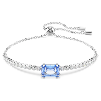 swarovski matrix bracelet  mixed cuts  blue  rhodium plated