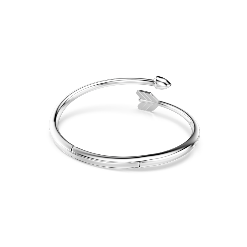 swarovski idyllia bangle  mixed cuts  arrow  white  rhodium plated