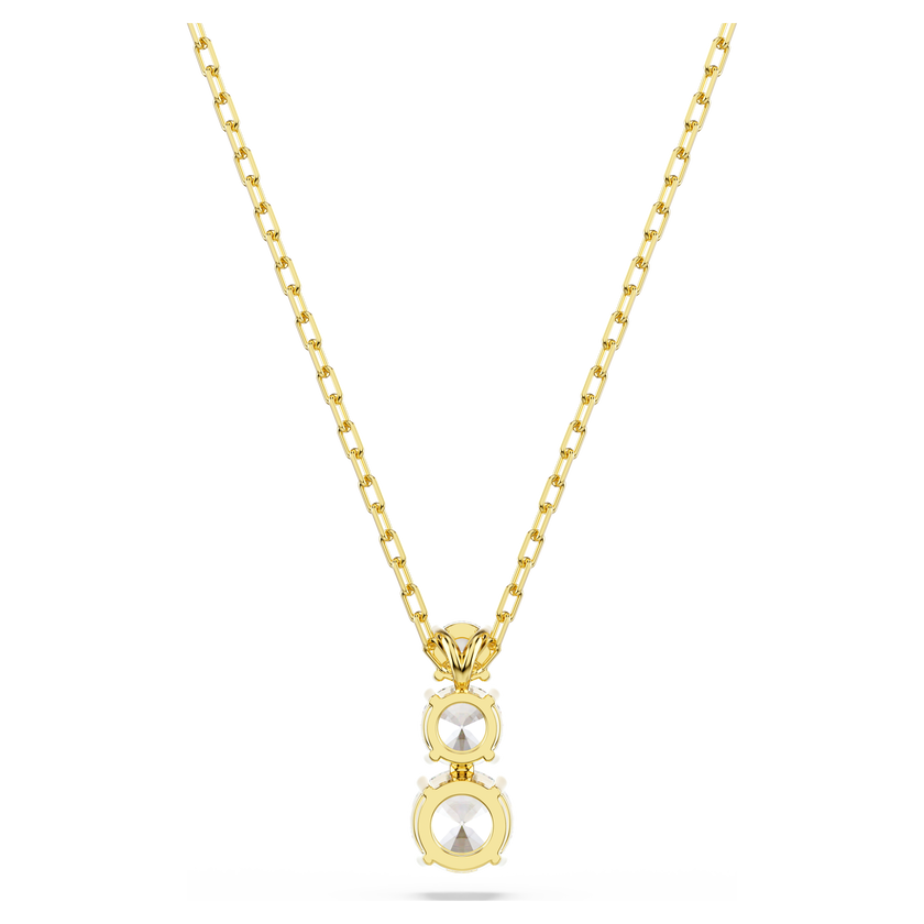 swarovski stilla attract pendant  round cut  white  gold tone plated