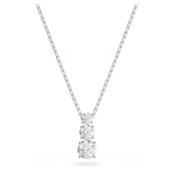 swarovski stilla attract pendant  round cut  white  rhodium plated