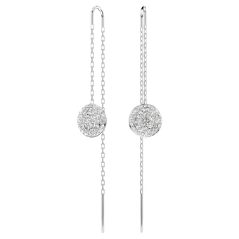 swarovski sublima drop earrings  white  rhodium plated
