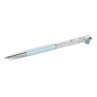swarovski crystalline ballpoint pen  teddy  blue  blue lacquered  chrome plated