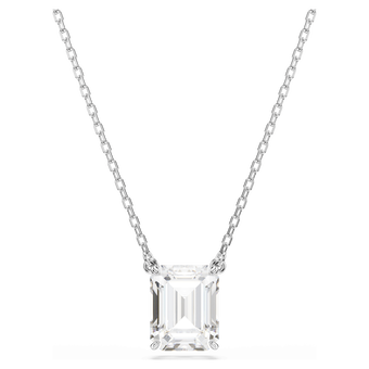 swarovski stilla pendant  octagon cut  white  rhodium plated