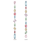 Gema drop earrings,  Extra long, Multicolored, Rhodium plated