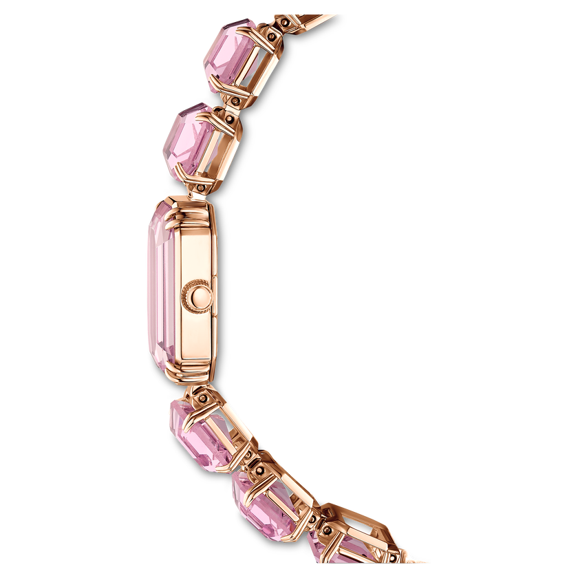swarovski watch  octagon cut bracelet  pink  rose gold tone finish