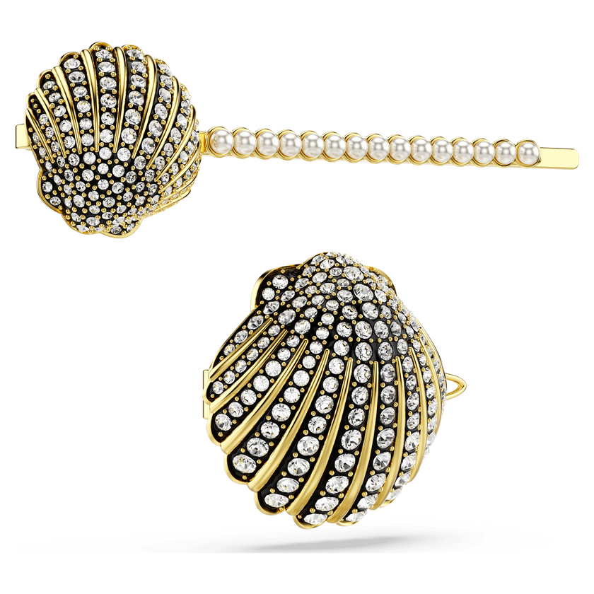 swarovski idyllia hair pin  set  2   shell  white  mixed metal finish