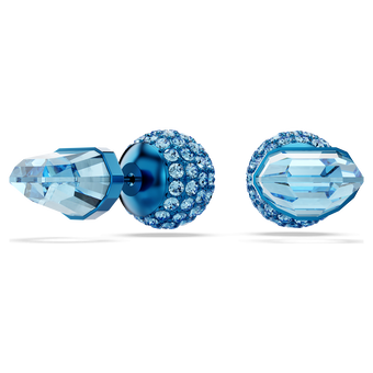swarovski lucent stud earrings  pav   ball  blue  blue finish