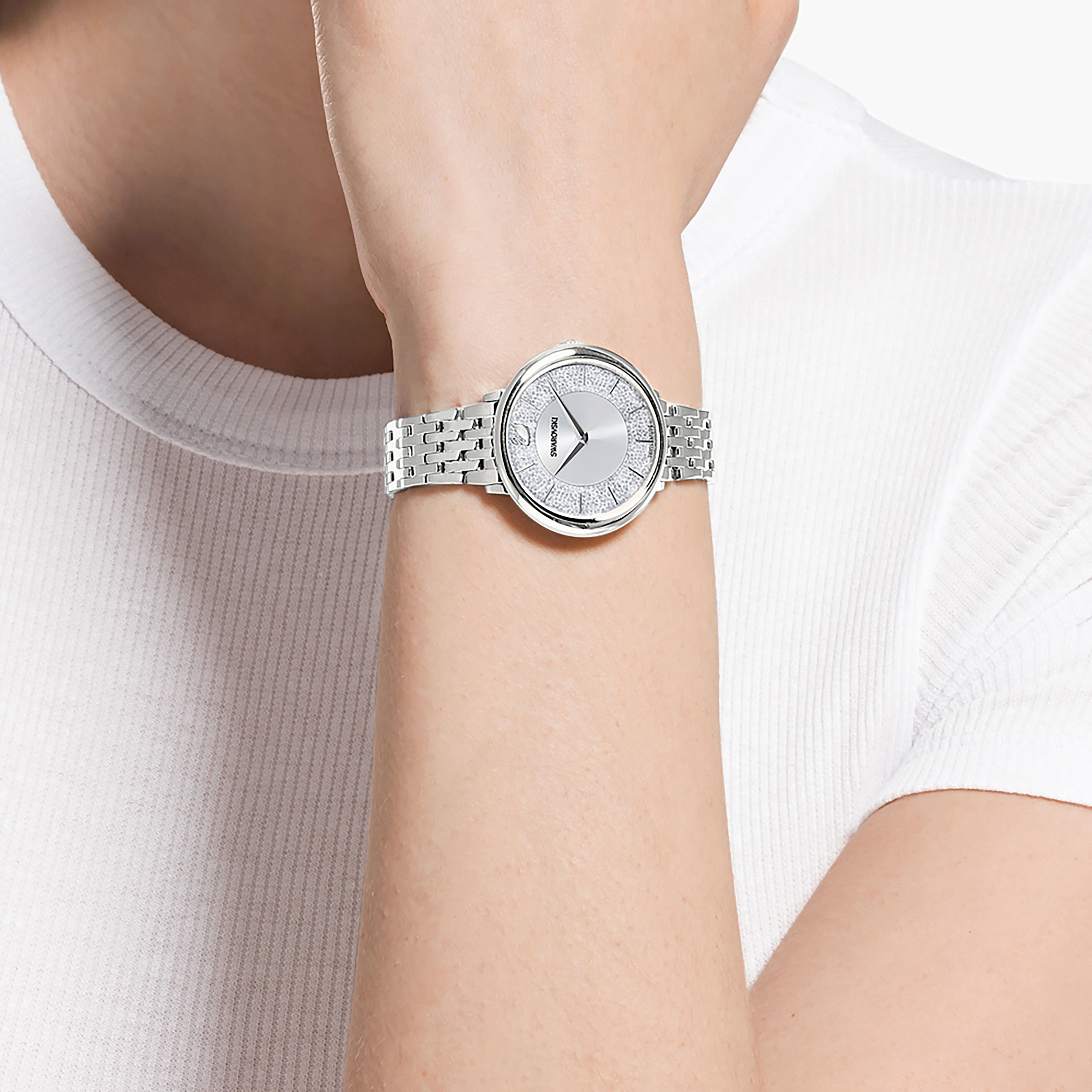 Buy Swarovski Crystalline Chic Watch Metal bracelet Silver Tone