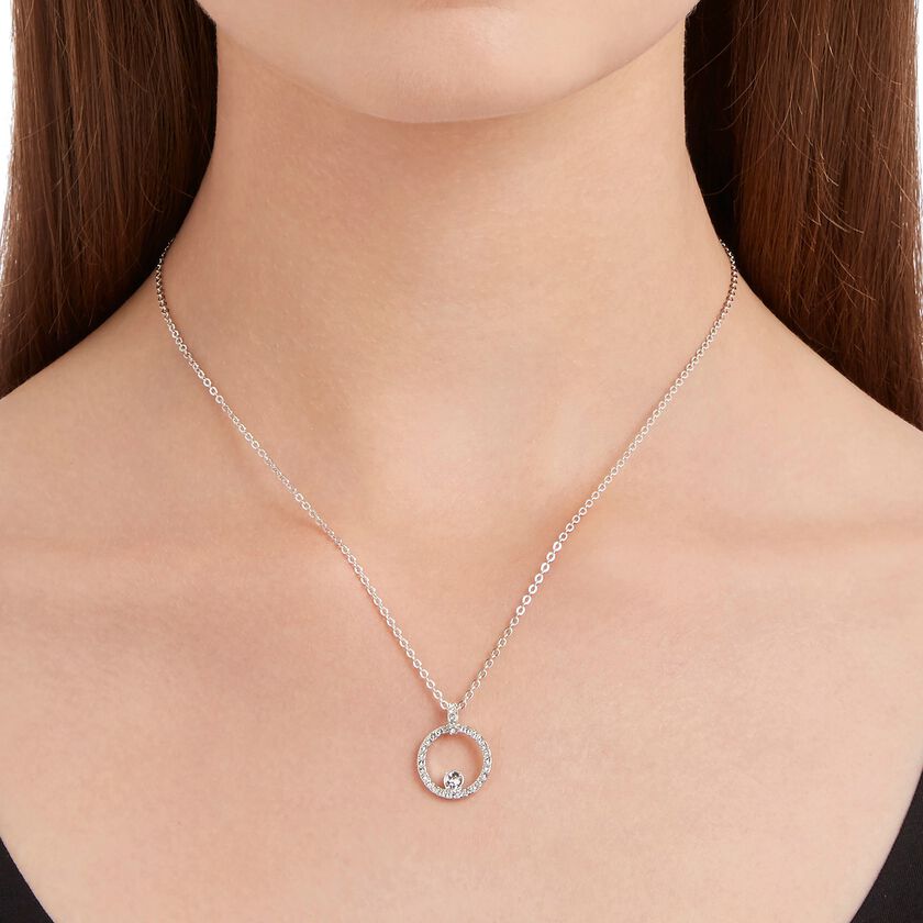 swarovski creativity pendant  white  rhodium plated