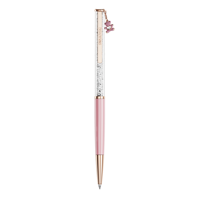 swarovski crystalline ballpoint pen  teddy  pink  pink lacquered  rose gold tone plated
