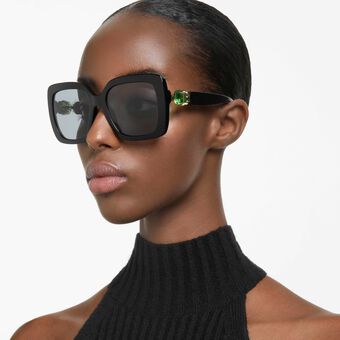 swarovski sunglasses  oversized  square shape  sk6001  black