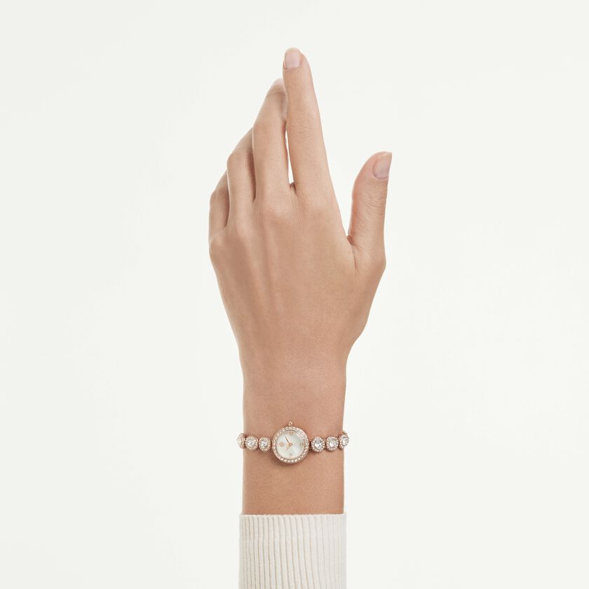 swarovski una angelic watch  crystal bracelet  rose gold tone  rose gold tone finish