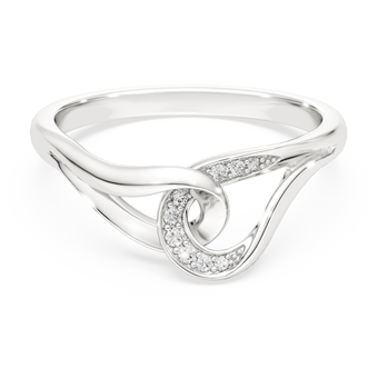 swarovski classica ring  round cut  interlocking  white  sterling silver