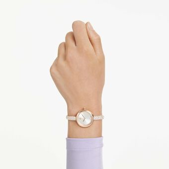 swarovski sublima bangle watch  swiss made  metal bracelet  rose gold tone  rose gold tone finish