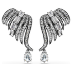 swarovski the vienna collection ear cuffs  feather  white  ruthenium plated