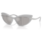 swarovski sunglasses  cat eye shape  silver tone