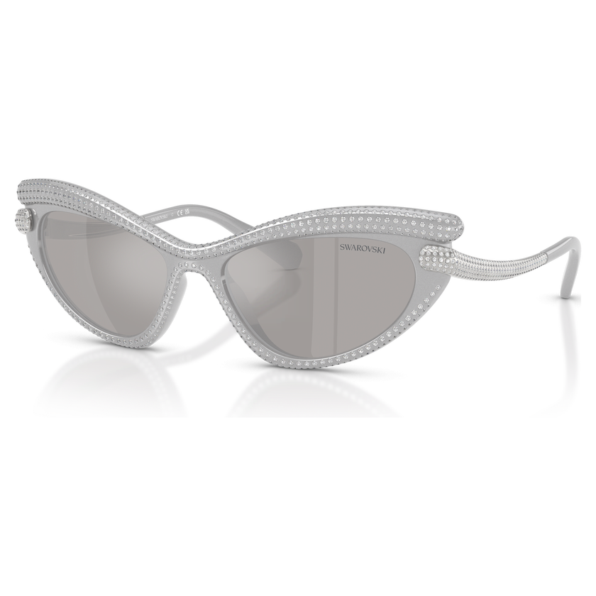 swarovski sunglasses  cat eye shape  silver tone
