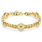 Numina bracelet, Round cut, White, Gold-tone plated