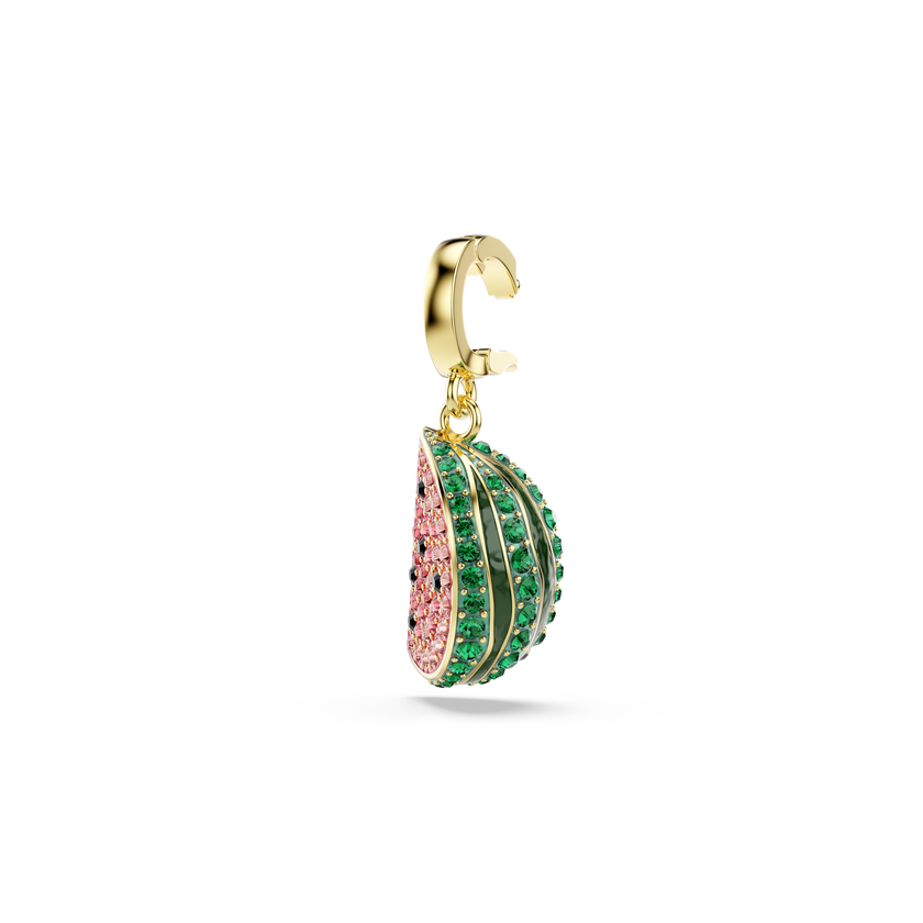 swarovski idyllia charm  mixed cuts  watermelon  multicolored  gold tone plated