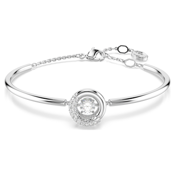 swarovski dextera bangle  round cut  white  rhodium plated
